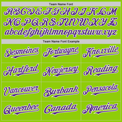 Custom Neon Green Purple-White Line Authentic Baseball Jersey