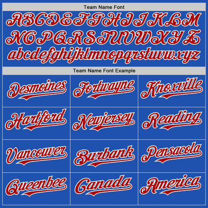 Custom Thunder Blue Red-White Line Authentic Baseball Jersey