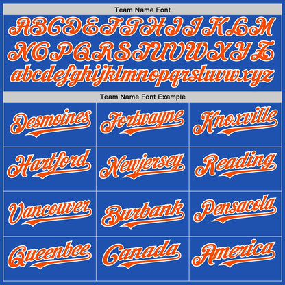 Custom Thunder Blue Orange-White Line Authentic Baseball Jersey