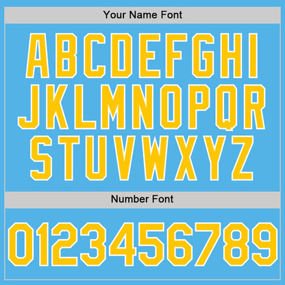 Custom Sky Blue Yellow-White Line Authentic Baseball Jersey