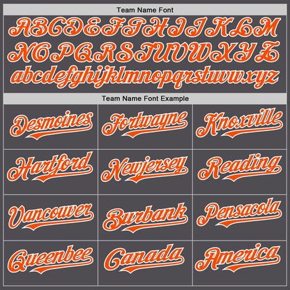 Custom Steel Gray Orange-White Line Authentic Baseball Jersey