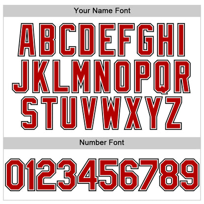 Custom White Red-Black 3D Pattern Design Gradient Style Twinkle Star Authentic Baseball Jersey