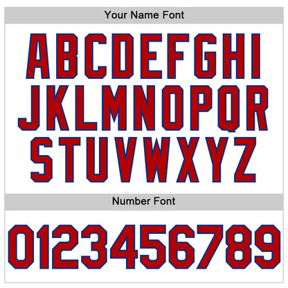 Custom White Red-Royal 3D Pattern Design Gradient Style Twinkle Star Authentic Baseball Jersey