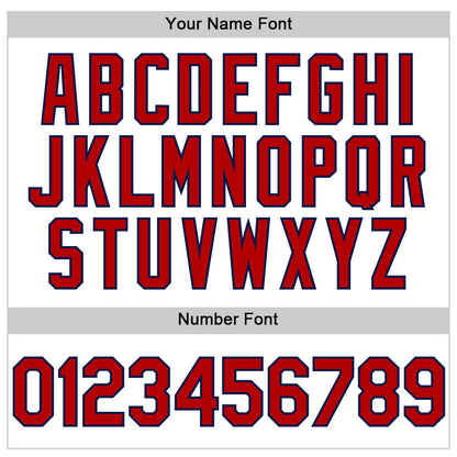 Custom White Red-Navy 3D Pattern Design Gradient Style Twinkle Star Authentic Baseball Jersey