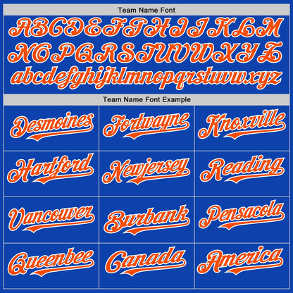 Custom Thunder Blue Orange-White 3D Pattern Design Gradient Style Twinkle Star Authentic Baseball Jersey