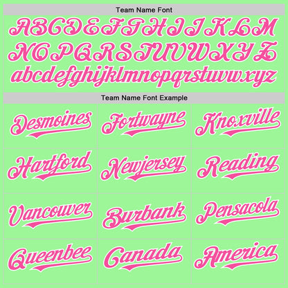 Custom Pea Green Pink-White 3D Pattern Design Gradient Style Twinkle Star Authentic Baseball Jersey