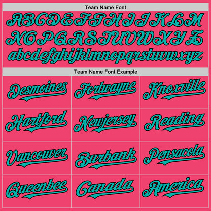 Custom Neon Pink Aqua-Black 3D Pattern Design Gradient Style Twinkle Star Authentic Baseball Jersey