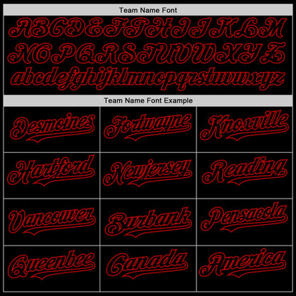Custom Black Red 3D Pattern Design Abstract Splatter Texture Authentic Baseball Jersey