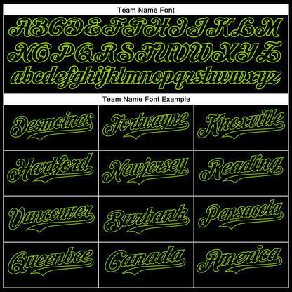 Custom Black Neon Green 3D Pattern Design Diagonal Stripes Authentic Baseball Jersey
