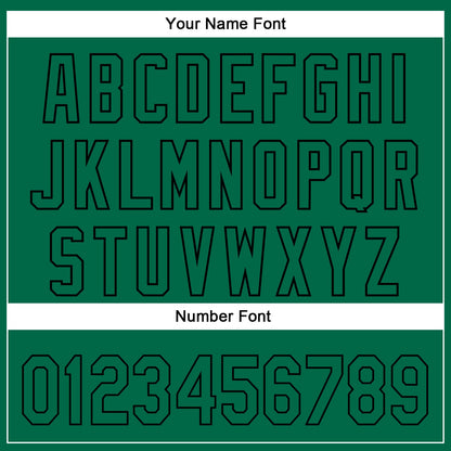 Custom Kelly Green Black 3D Pattern Design Gradient Style Irregular Shape Authentic Baseball Jersey