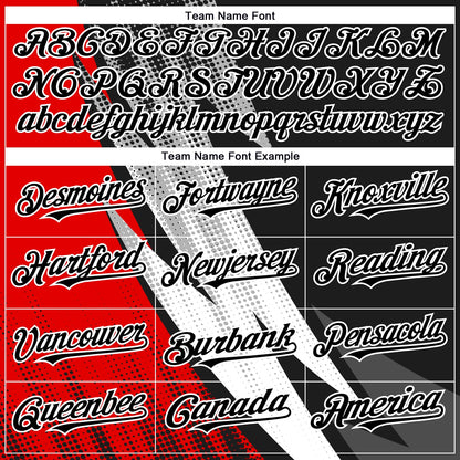 Custom Black Red-White 3D Pattern Design Geometric Shape Authentic Baseball Jersey