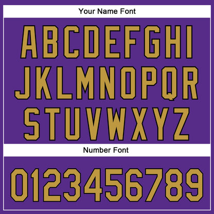 Custom Purple Old Gold-Black 3D Pattern Design Football Helmet Authentic Baseball Jersey