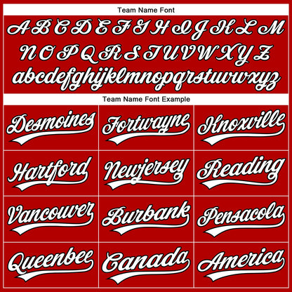 Custom Red White-Black 3D Pattern Design Football Skull Helmet Authentic Baseball Jersey