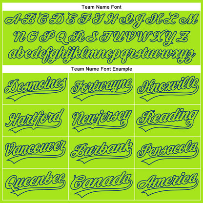 Custom Royal Neon Green-White 3D Pattern Design Football Helmet Authentic Baseball Jersey