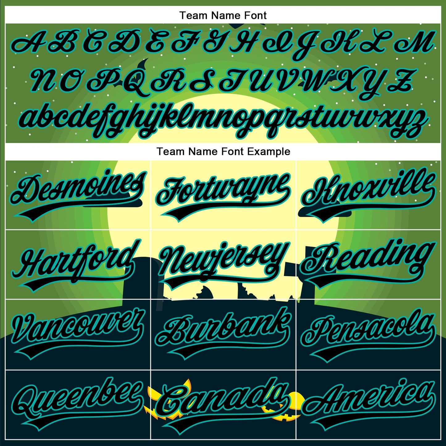 Custom Green Black-Aqua 3D Halloween Authentic Baseball Jersey