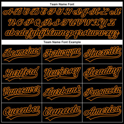 Custom Black Bay Orange 3D Halloween Authentic Baseball Jersey