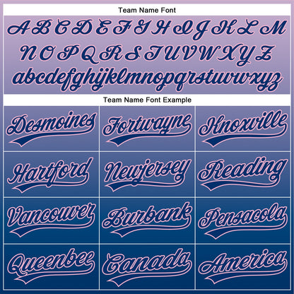 Custom Light Purple US Navy Blue-Light Pink 3D Halloween Authentic Baseball Jersey
