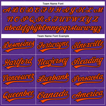 Custom Purple Orange-Black 3D Halloween Authentic Baseball Jersey