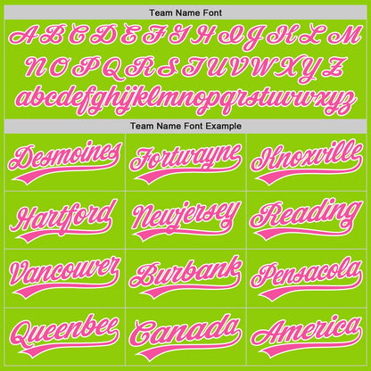 Custom Neon Green Pink-White 3D Funny Christmas Authentic Baseball Jersey