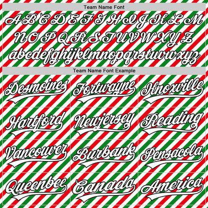 Custom White Black Red-Kelly Green 3D Funny Christmas Authentic Baseball Jersey
