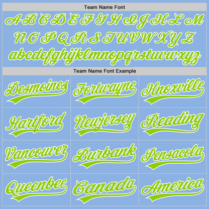 Custom Light Blue Neon Green-White 3D Funny Christmas Authentic Baseball Jersey