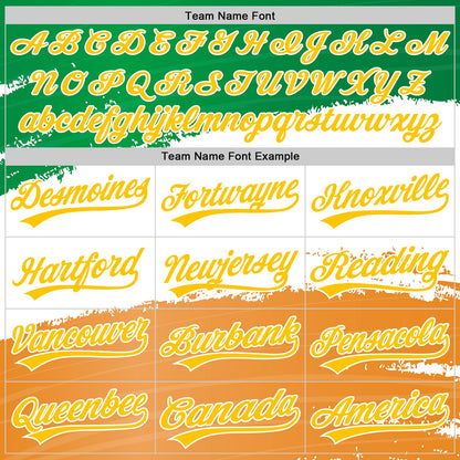 Custom Green Yellow-Texas Orange 3D St. Patrick's Day Shamrock Authentic Baseball Jersey
