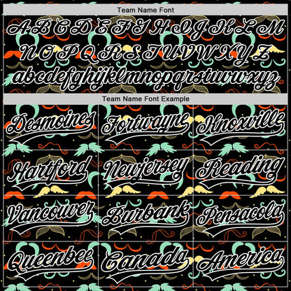Custom Black White 3D Pattern Design Father's Day Mustache Authentic Baseball Jersey