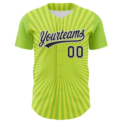 Custom Green Black-White 3D Pattern Design Father's Day Beer Cheers Authentic Baseball Jersey