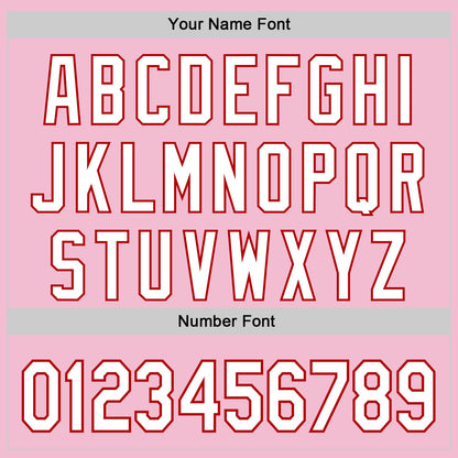 Custom Light Pink White-Red 3D Pattern Design Mother's Day Family Love Authentic Baseball Jersey