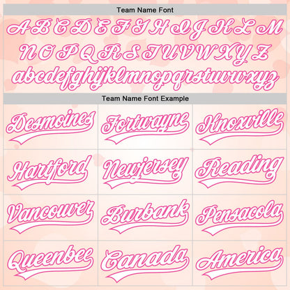 Custom Cream White-Pink 3D Pattern Design Mother's Day Family Love Authentic Baseball Jersey