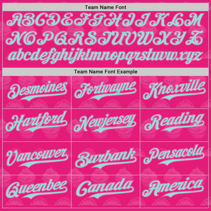 Custom Hot Pink Ice Blue-Pink 3D Pattern Design Foodie Food Dessert Cake Authentic Baseball Jersey