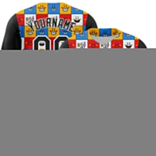 Custom White Black 3D Pattern Design Funny Cartoon Emoji Smile Face Authentic Baseball Jersey