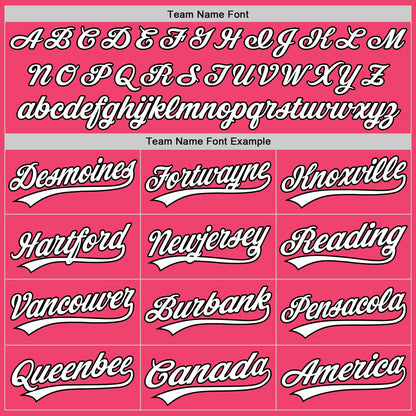 Custom Neon Pink White-Blue 3D Pattern Design Father's Day Family Love Authentic Baseball Jersey