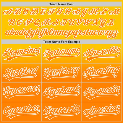 Custom Yellow Bay Orange-White 3D Pattern Design Father's Day Family Love Fade Authentic Baseball Jersey
