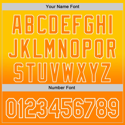 Custom Yellow Bay Orange-White 3D Pattern Design Father's Day Family Love Fade Authentic Baseball Jersey