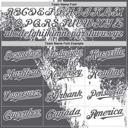 Custom White Steel Gray 3D Pattern Design Abstract Brush Stroke Authentic Baseball Jersey