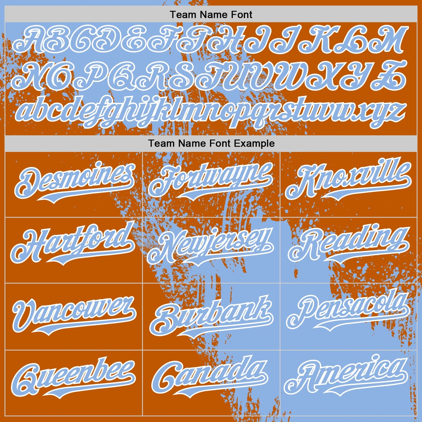 Custom Light Blue Texas Orange-White 3D Pattern Design Abstract Brush Stroke Authentic Baseball Jersey