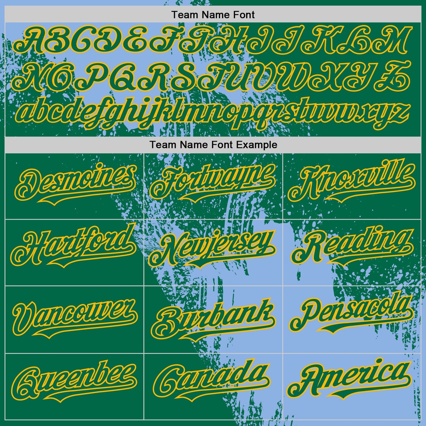 Custom Light Blue Kelly Green-Gold 3D Pattern Design Abstract Brush Stroke Authentic Baseball Jersey