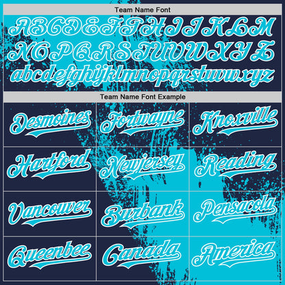 Custom Lakes Blue Navy-White 3D Pattern Design Abstract Brush Stroke Authentic Baseball Jersey