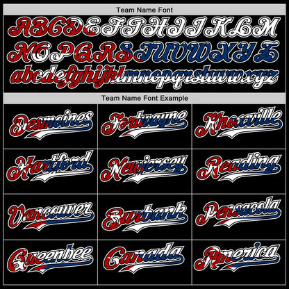 Custom Black Red White-Cuban Flag 3D Cuba Authentic Baseball Jersey