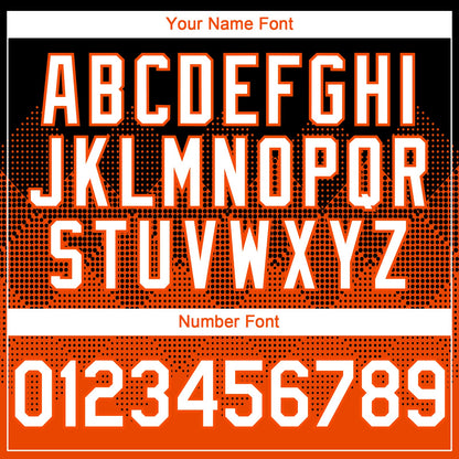Custom Black White-Orange 3D Gradient Square Shape Authentic Baseball Jersey