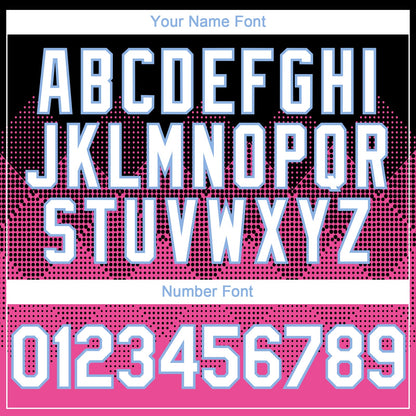 Custom Black White Pink-Light Blue 3D Gradient Square Shape Authentic Baseball Jersey