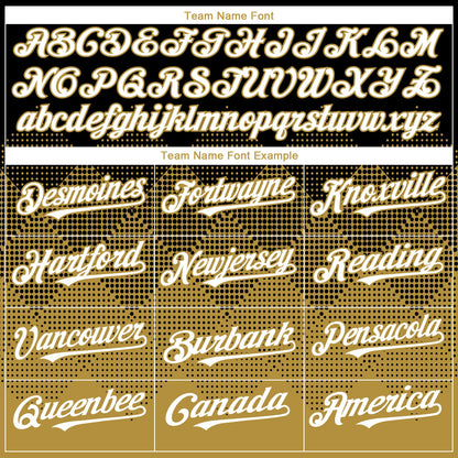 Custom Black White-Old Gold 3D Gradient Square Shape Authentic Baseball Jersey