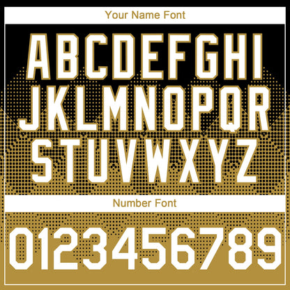 Custom Black White-Old Gold 3D Gradient Square Shape Authentic Baseball Jersey