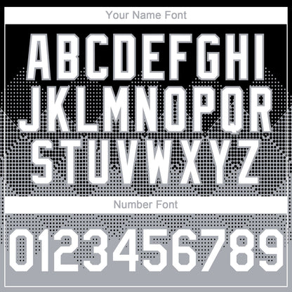 Custom Black White-Gray 3D Gradient Square Shape Authentic Baseball Jersey