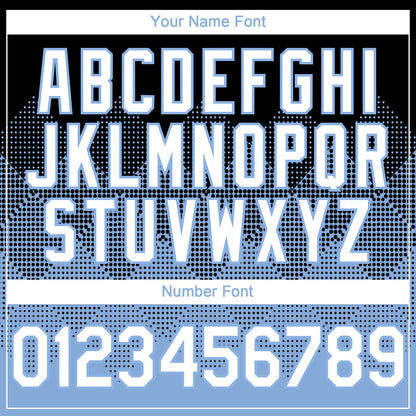Custom Black White-Light Blue 3D Gradient Square Shape Authentic Baseball Jersey
