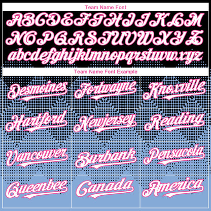 Custom Black White Light Blue-Pink 3D Gradient Square Shape Authentic Baseball Jersey