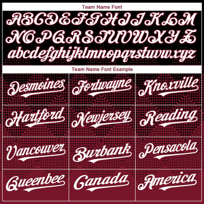 Custom Black White-Crimson 3D Gradient Square Shape Authentic Baseball Jersey