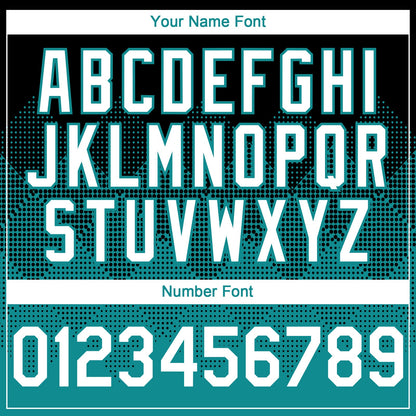 Custom Black White-Teal 3D Gradient Square Shape Authentic Baseball Jersey