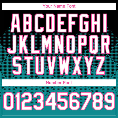 Custom Black White Teal-Pink 3D Gradient Square Shape Authentic Baseball Jersey
